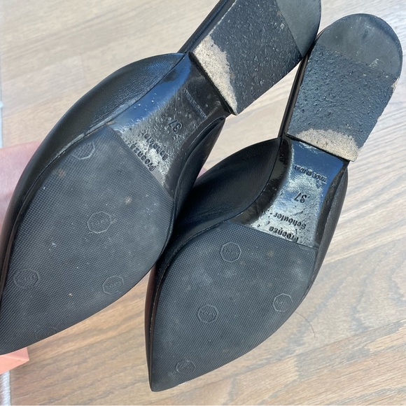 Proenza Schouler Black Leather Mules with Silver Buckle - Picture 4 of 5